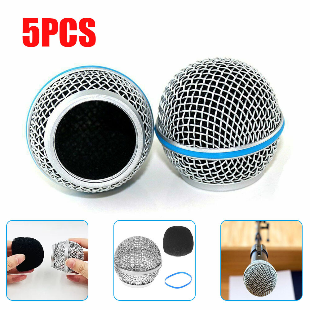 เปลี่ยนไมโครโฟน Grille หัวเหล็กสําหรับ Shure Beta58A SM58 pgx24
