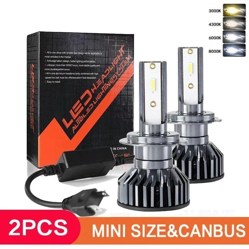2PCS 26000lm 160W 1860 CSP ชิป 3000 K/4300 K/6000 K/8000 K รถ LED ไฟหน้า H4 H7 H1 LED ไฟหน้า 9005 H7