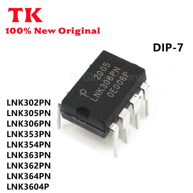 5PCS LNK302PN LNK305PN LNK306PN LNK353PN LNK362PN LNK363PN LNK364PN LNK3604P DIP7 ชิป ic