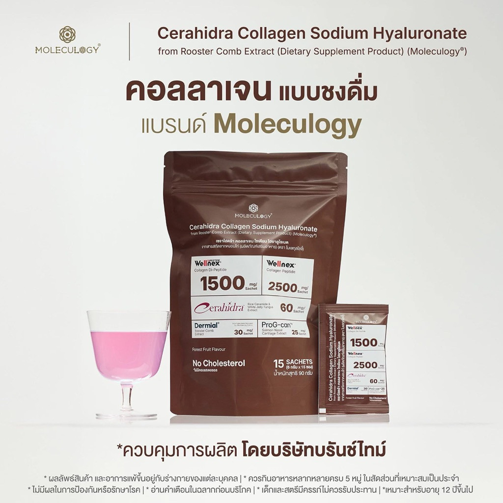 Moleculogy CERAHIDRA Collagen คอลลาเจน เซราไฮดร้า แบบชงดื่ม สูตรสำหรับการดูแลผิวในชีวิตประจำวัน