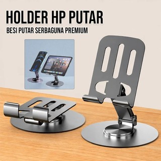 Holder HP Putar Besi Premium Stand HP Tablet 360 Derajat Dudukan Meja Anti Slip Universal GX-2