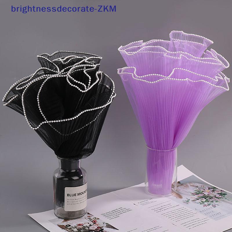 [brightnessdecorate] 28cmx1M กระดาษห่อดอกไม้ Wave Yarn Florist Bouquet Paaging Lace Mesh Florist Bou