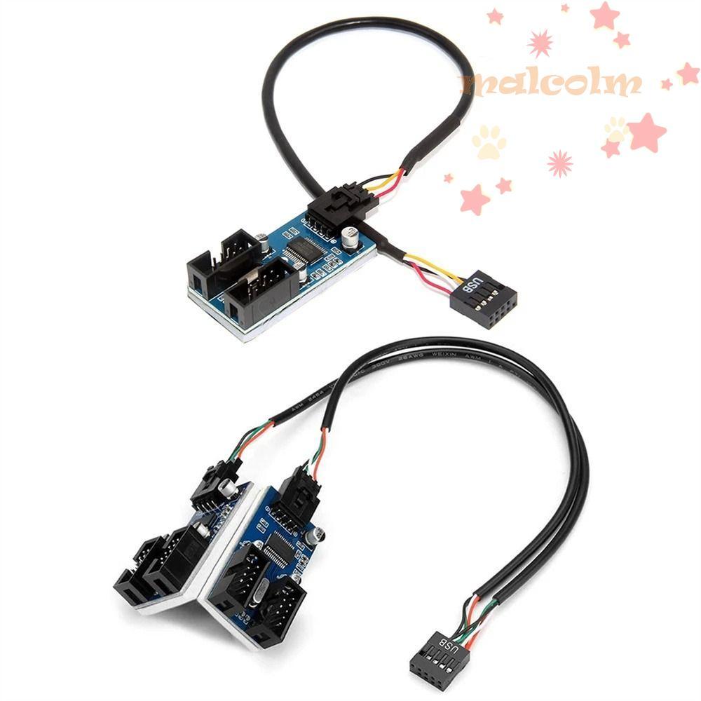 MALCOLM USB 9 Pin Header Header Extension ชิ้นส่วนคอมพิวเตอร์ HUB Connector ทนทาน 9 Pin หญิง USB2.0 