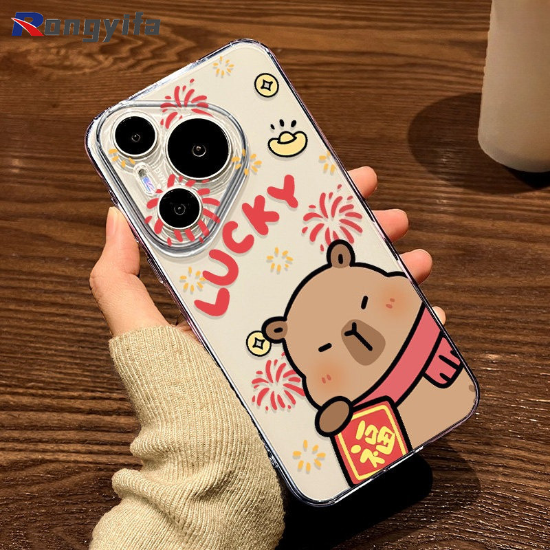 การ์ตูน Capybara เคสโทรศัพท์สําหรับ Huawei Nova Y91 Y90 Y73 Y72 Y71 Y70 Plus Y61 Y60 7i 7 Pro 6 SE 5