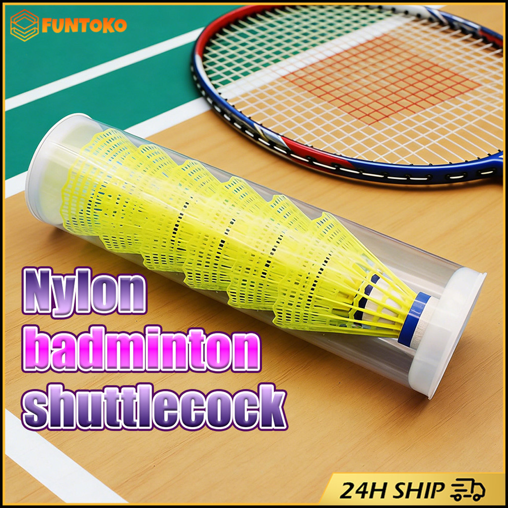 สินค้ามีคุณภาพ 3/6/12ชิ้น/ชุด แบดมินตัน ไนล่อนบอล สีเหลืองสดใส ทนทาน ขนากบอล6.5*8.2*2.6CM สำหรับเด็กเรียนแบดมินตัน – โปรปัง