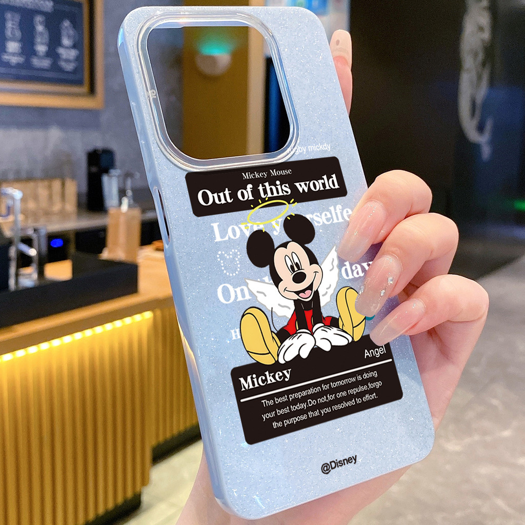 เข้ากันได้กับ Infinix Hot 50i 40i 30i Smart 9 8 Angel Football Mickey Reflactive Hard Case Cover SF