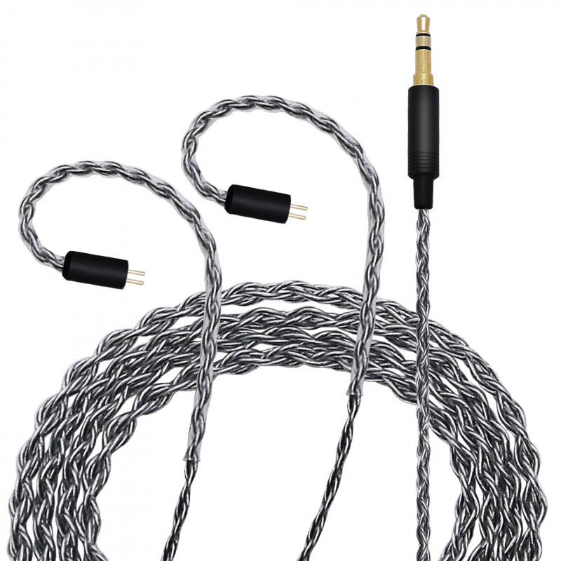 สายหูฟัง 4-Strand Square Braided Silver-Plated Headphone Upgrade Cable MMCX/QDC/IM/IE100/IE200/0.78 