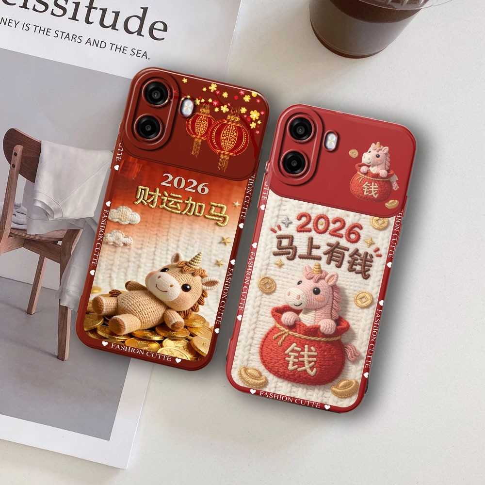 LUNAR 2026 MOTIF HP CASE สําหรับ XIAOMI REDMI 15 A5 15C 14C 13C 12C 12 2023 13 หมายเหตุ 13 14 12 CNY