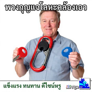 พวงกุญแจรถยนต์ โลหะผสม แข็งแรง ทนทาน มีตะขอคล้องเอวได้ พวงกุญแจโลหะ Keychain สำหรับรถ/บ้าน (สีแดง/ดำ/น้ำเงิน)