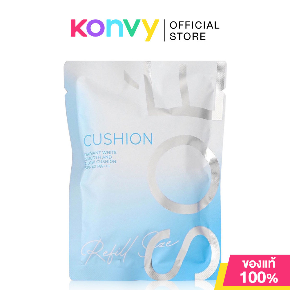 SOE Radiant White Smooth and Glow Cushion SPF 42 PA+++ 15g Refill Size #00 Ivory beige รีฟิลคุชชั่นโซเอ้.