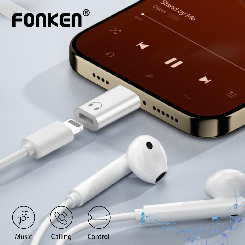 Fonken Type-C ถึง iOS อะแดปเตอร์เสียงหูฟังสําหรับ iPh 17 16 15 USB C ชาย iOS หญิงหูฟัง Converter