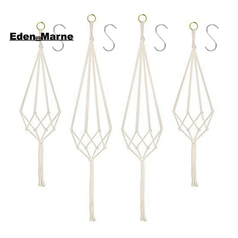 [Eden_Marner]ตะกร้าแขวน 4 ชิ้น พร้อมตะขอแขวน 4 ชิ้น 80CM & 100CM