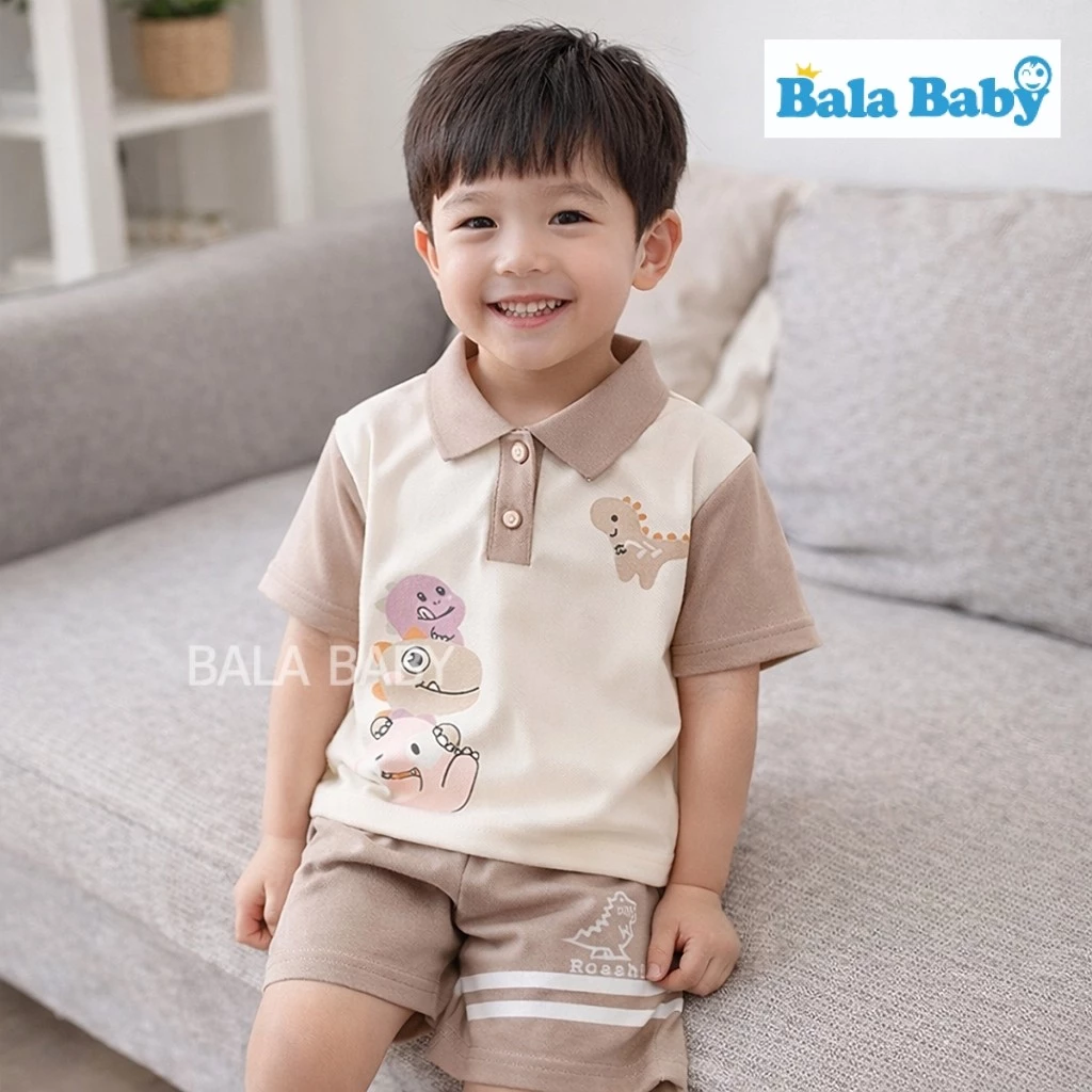 ชุดเด็ก ชุดเซ็ตโปโล เสื้อแขนสั้นกับกางเกงขาสั้น เอวยางยืด Size80-120cm DXT09 thumbnail 6