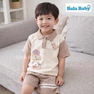 ชุดเด็ก ชุดเซ็ตโปโล เสื้อแขนสั้นกับกางเกงขาสั้น เอวยางยืด Size80-120cm DXT09