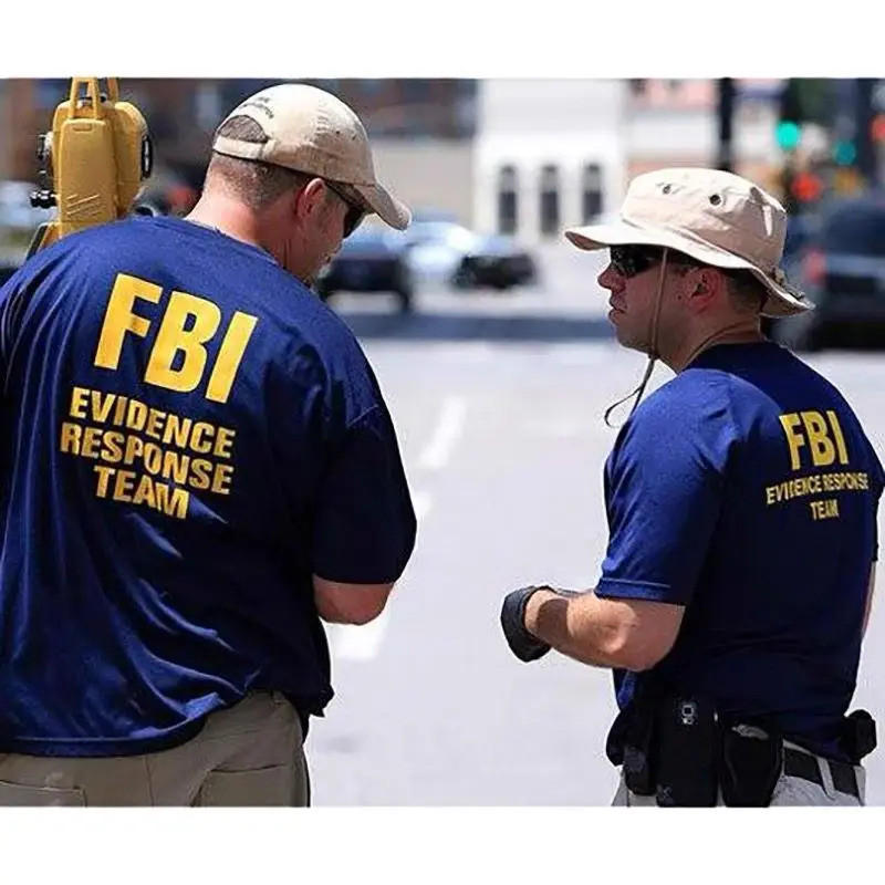 เสื้อยืดผู้ชายขายดี ลายพิมพ์ FBI ดีไซน์สนุกสนาน ผ้าฝ้าย ทรงลำลอง แขนสั้น คอกลม