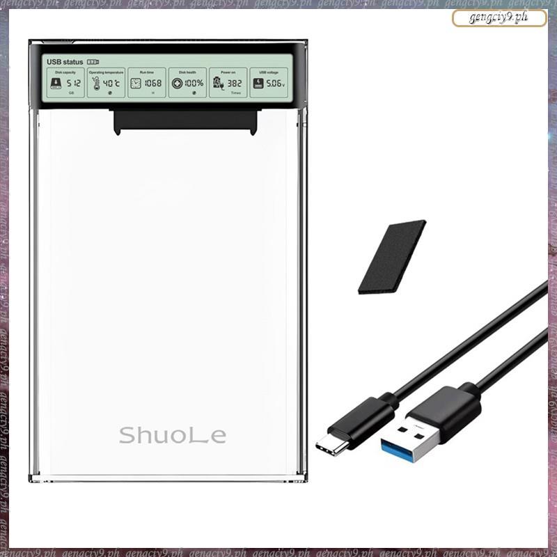[LR] เคส HDD 2.5 นิ้วไปยัง USB3.2 กล่องใส่ฮาร์ดไดรฟ์สําหรับ SSD Disk HDD Box 5Gbps Type-C Case HD กล