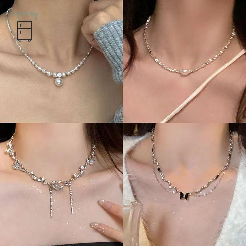 [BRN] สร้อยคอมุกแบบมินิมอล.Chain สำหรับผู้หญิง ทันสมัยและเหมาะเป็นของขวัญ