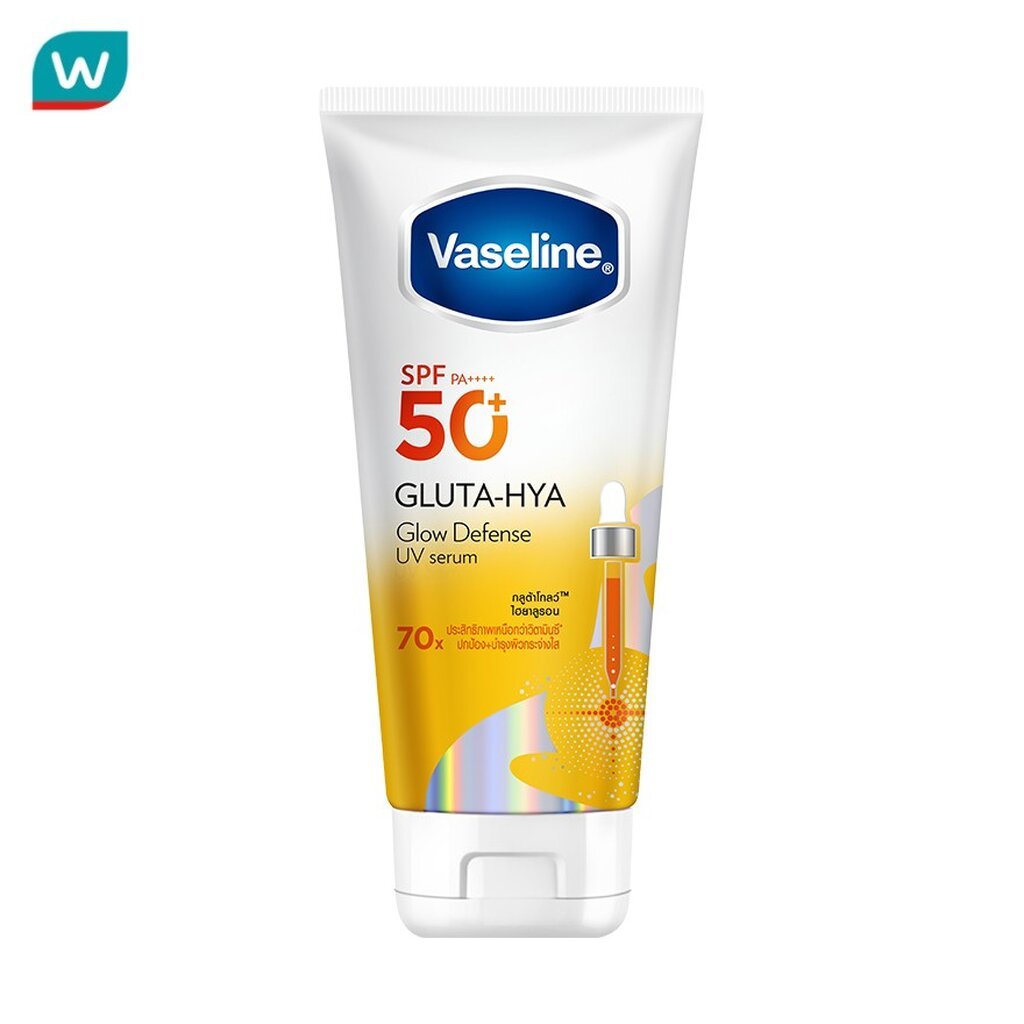 Vaseline วาสลีน กลูต้า-ไฮยา โกลว์ ดีเฟนซ์ ยูวี เซรั่ม เอสพีเอฟ50+ พีเอ++++ 150 มล.