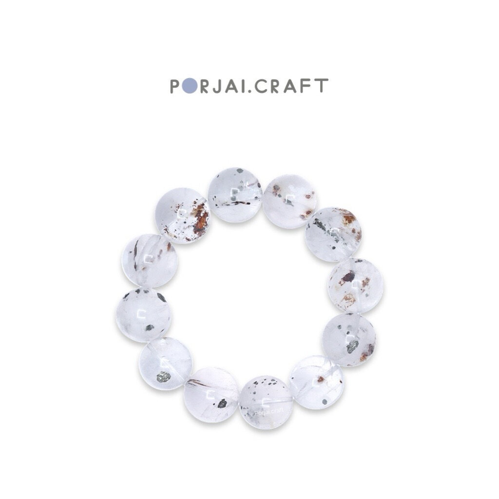 Pyrite in Quartz Bracelet สร้อยข้อมือควอตซ์ใสไพไรต์