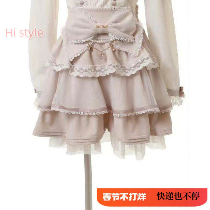 กระโปรงสไตล์ Jirai kei Dreamlove ดีไซน์คล้าย Lisa มีโบว์ใหญ่ modèle 4007