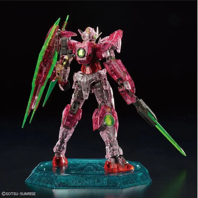 ประกอบ HG144 Gundam 00 Mecha Quantum Unicorn Awakening Triple Red รุ่น OOQ โปร่งใส