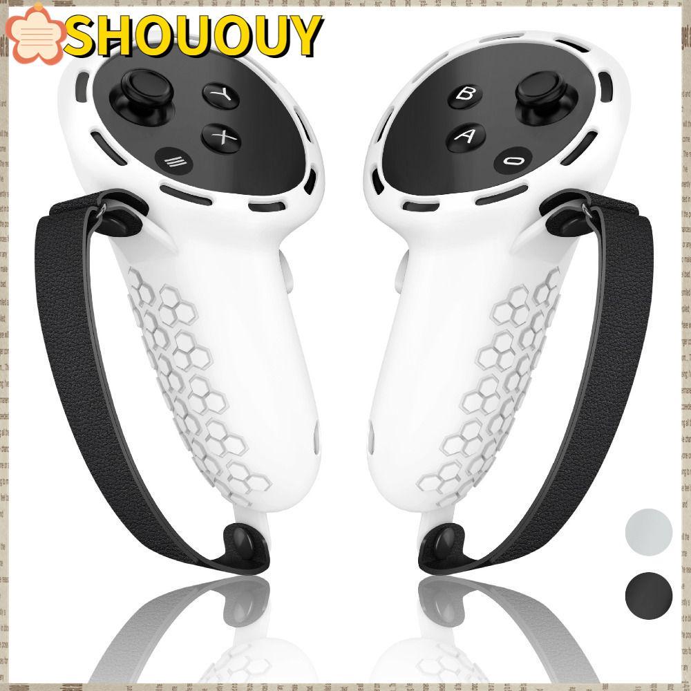 SHOUUY Controller Grips ฝาครอบป้องกัน, ซิลิโคนพร้อมสายคล้องมือ Controller Handle Sleeve, Non-slip An