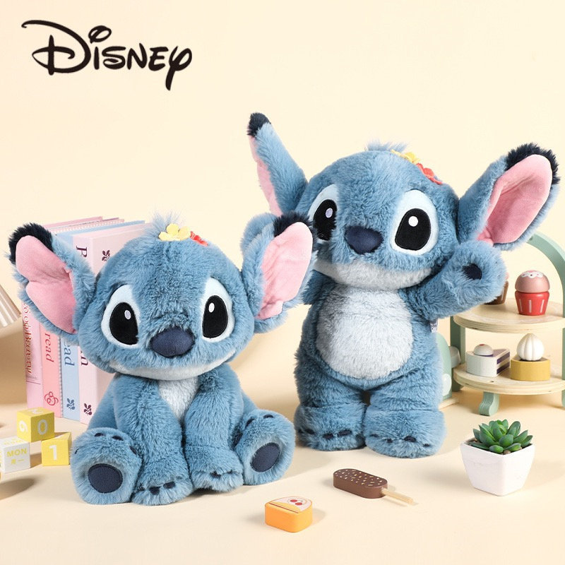 Disney ของแท้ Stitch ตุ๊กตาน่ารัก Stitch Plush ของเล่นเด็ก Sleeping Comforting ตุ๊กตา Ragdoll