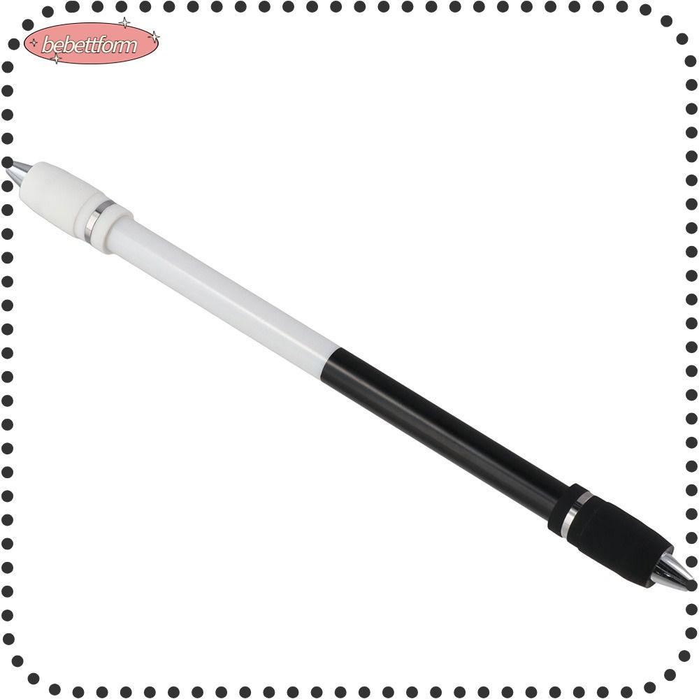 BEBETTKISS Spin Pen, PC White Pen Spinning, สํานักงานเคลือบไม่ลื่นสีดําน้ําหนักหนัก