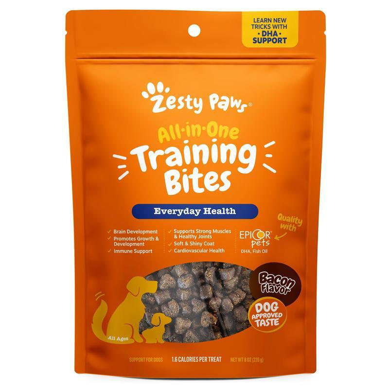 Zesty Paws All-in-One Training Bites for Puppies & Dogs, Soft Chew Immune Treats, Omega 3, 6 Fatty A