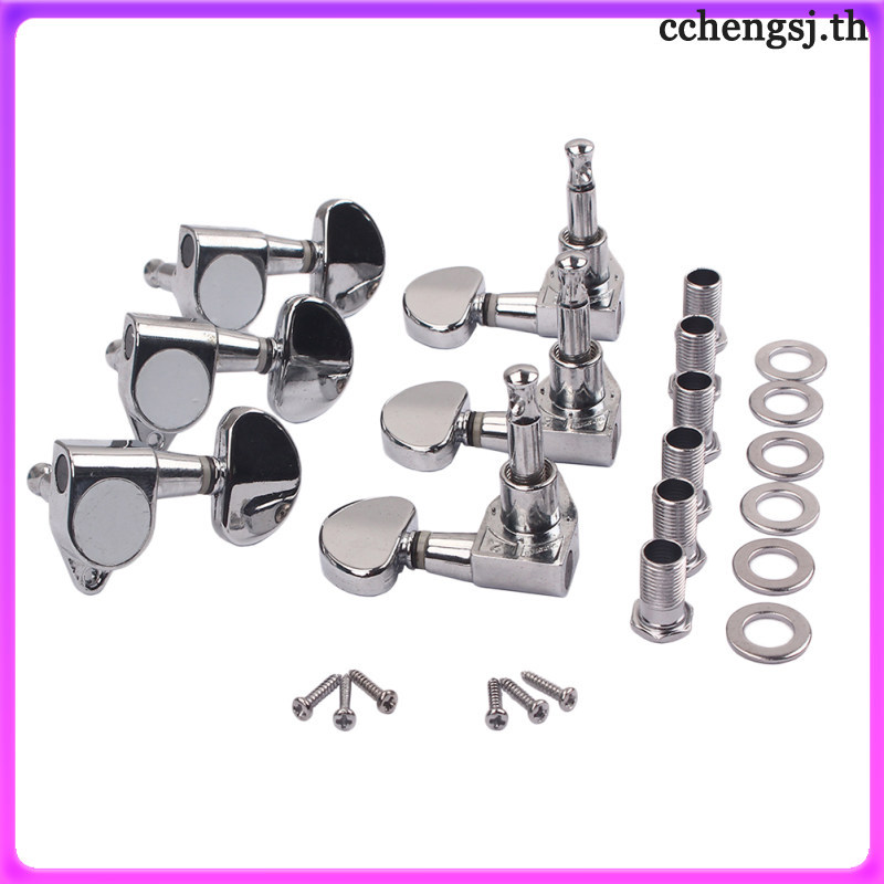 💍 1 ชุด GC203O ชิ้นส่วนกีตาร์ ปุ่มปรับเสียง 3L3R แข็งแรง ทนทาน แบบปิด สีเงิน