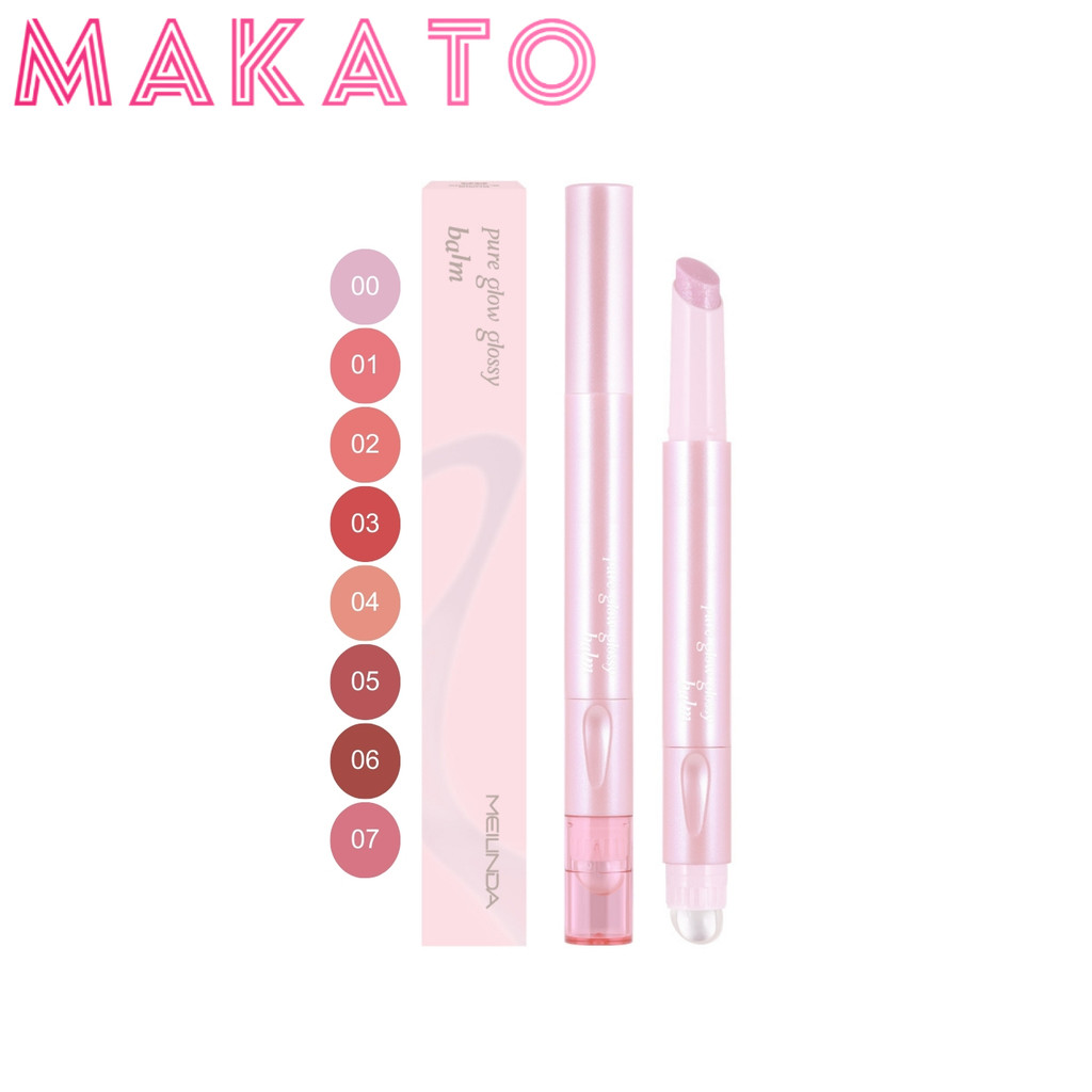MEILINDA Pure Glow Glossy Balm เมลินดา ลิปบาล์ม ฉ่ำวาว เนื้อบางเบา สีสวย ติดทน ฉ่ำวาว 1 แท่ง