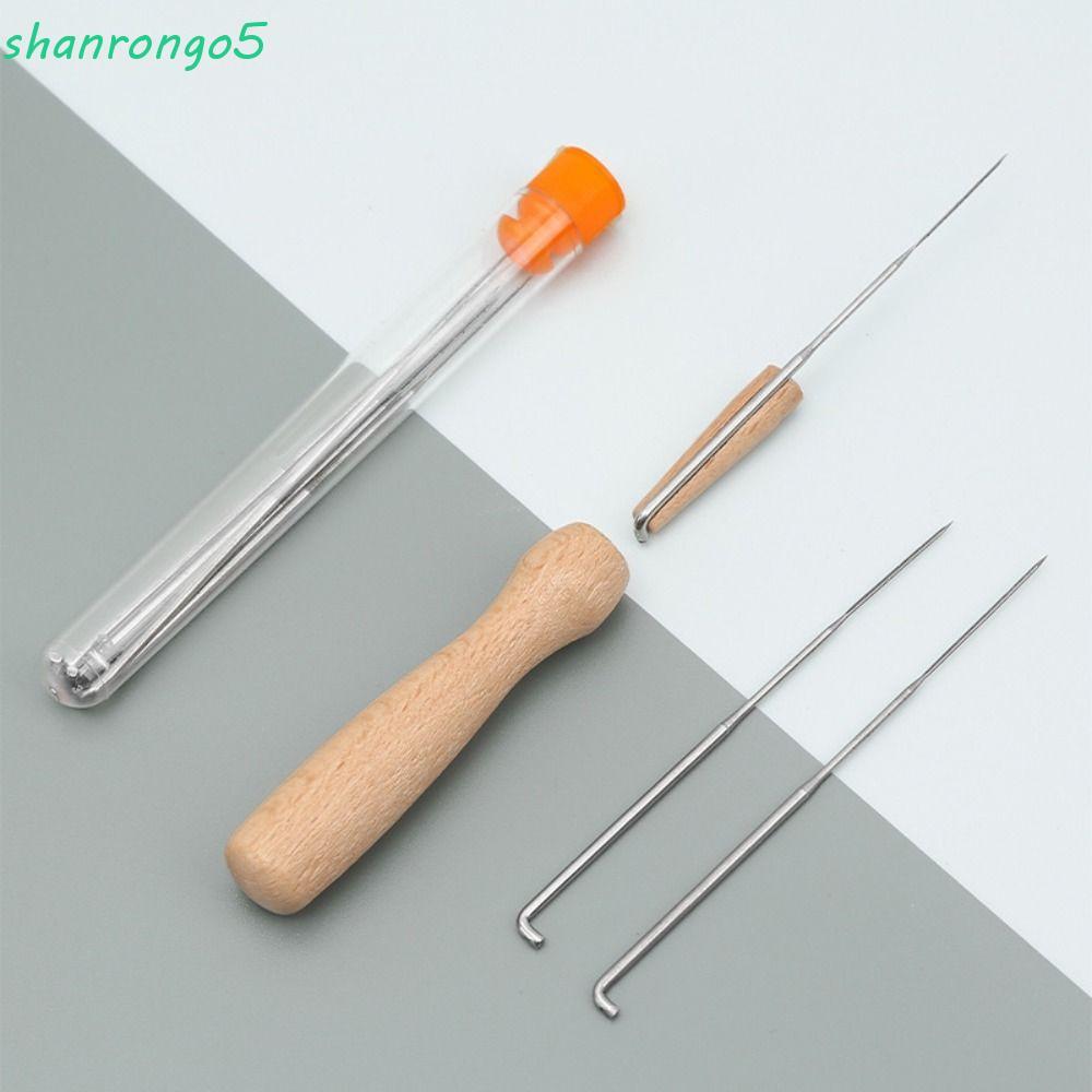 ZONAL ชุดเข็มสักหลาด,ด้ามไม้ DIY Craft Wool Felting เข็มเครื่องมือ,ของขวัญ Creative 3 ขนาด Felting เข็ม Handmade Felting Starter Kit เย็บ
