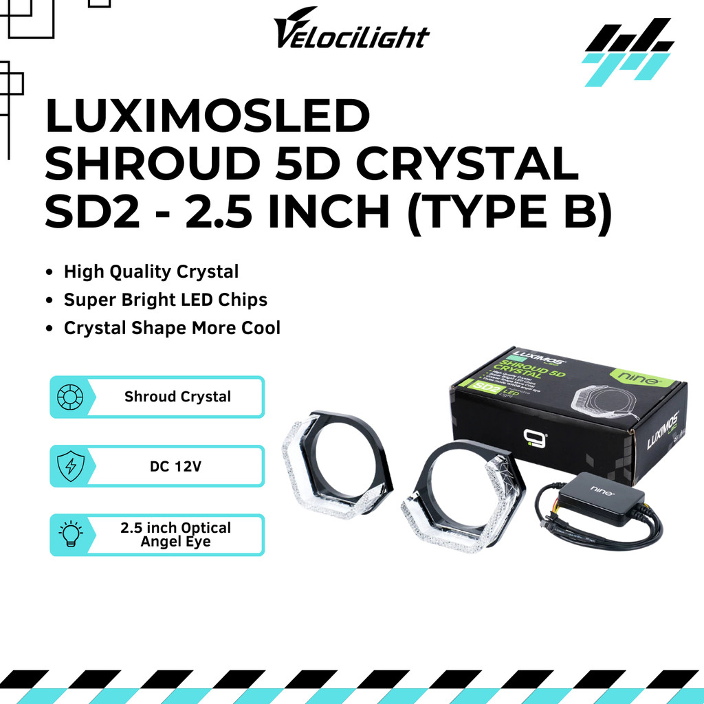 2 ชิ้น Shroud BMW 2.5 นิ้ว Bilined คริสตัล Angel Eyes 5D 3 โหมดแสงควบคุมโดย App RGB SD2B - LUXIMOS