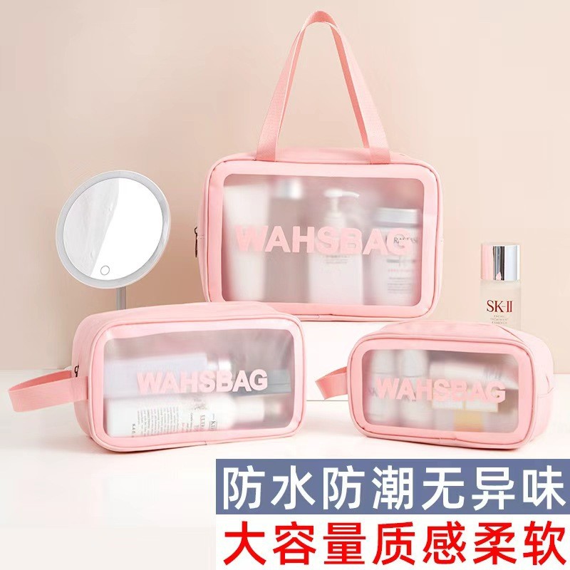 YT Premium Matte กระเป๋าเครื่องสําอางกันน้ําความจุขนาดใหญ่มูลค่าสูงแบบพกพาแบบพกพากระเป๋าเก็บล้างกระเ