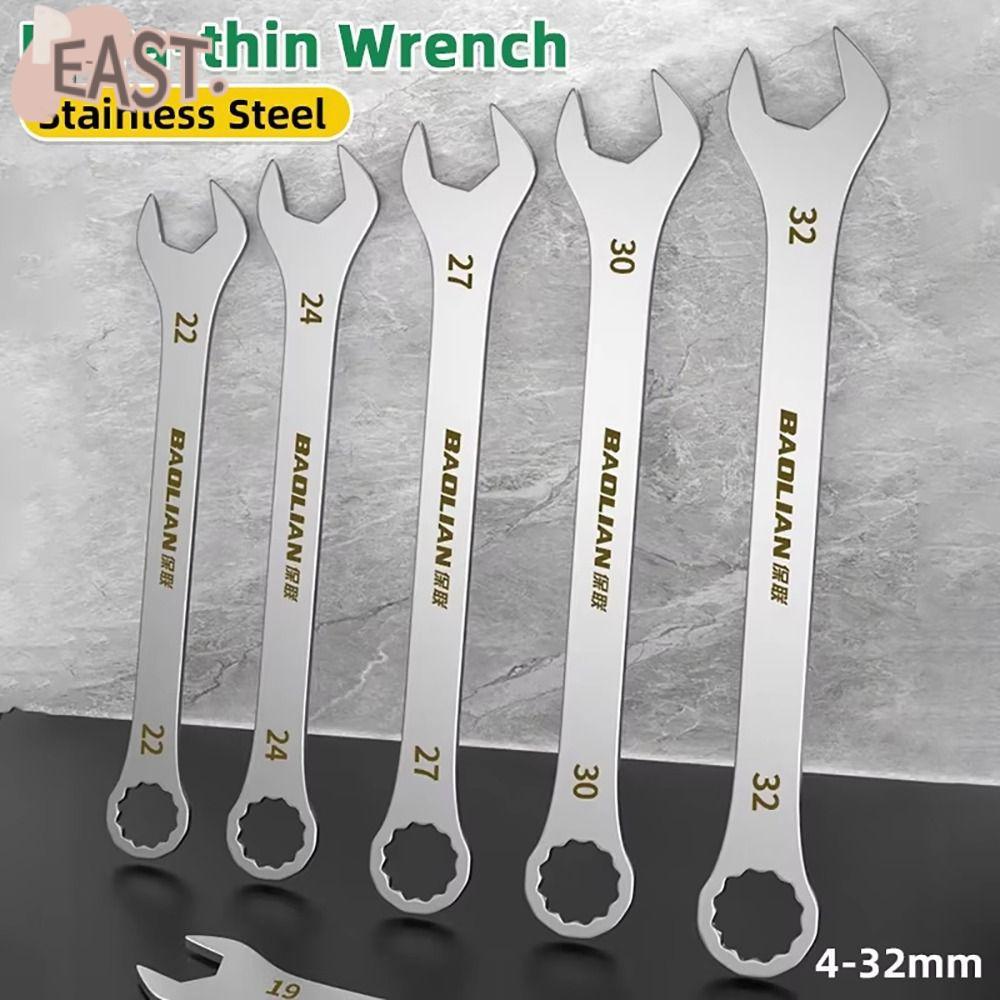 EASTS 1 ชิ้น Ratchet Spanner, Multi-Function Double-end Ultra-thin ประแจปลายเปิด,ทนทาน 5-32 มม.ความหนา 3 มม.ประแจจักรยานรถจักรยานยนต์รถซ่อมเครื่องมือ