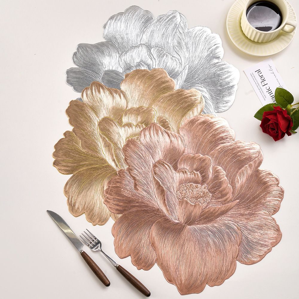 แผ่นรองจาน Nordic Anti-slip Easy-to-clean PVC Desktop ฉนวนกันความร้อน Anti-scalding So