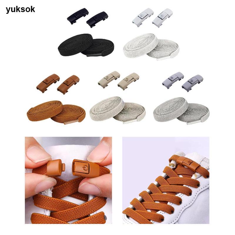 [yuksok] เชือกผูกรองเท้าแบบไม่มีผูกยืดหยุ่นสําหรับรองเท้ากีฬาผู้ชายและผู้หญิงรองเท้าผ้าใบและนักวิ่งกลางแจ้ง