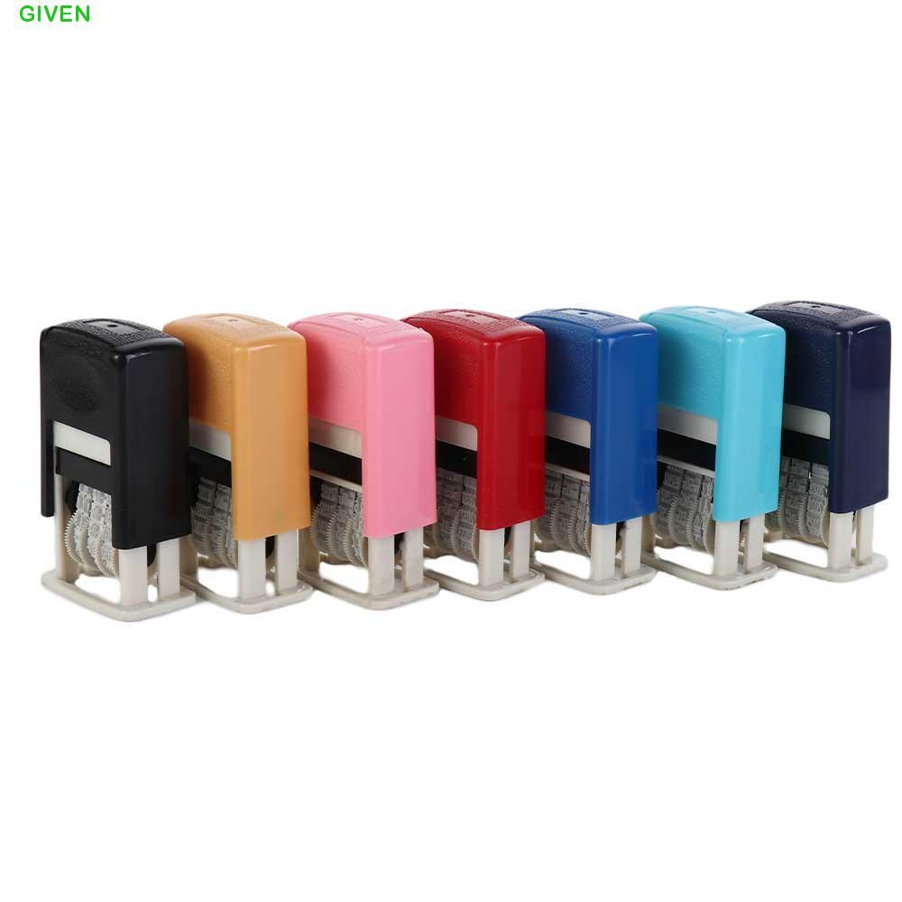 GIVEN วันที่แสตมป์ Mini ปรับกลับหมึก DIY แสตมป์ Self-Inking 4 มม.หมึกอัตโนมัติกลับ