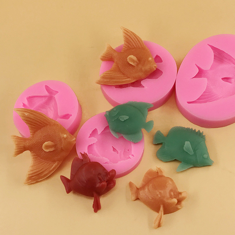Clownfish Ocean ปลาขนาดเล็กแม่พิมพ์ซิลิโคน diy Handmade ช็อกโกแลต Fondant Candy อุณหภูมิสูงเค้กเบเกอ