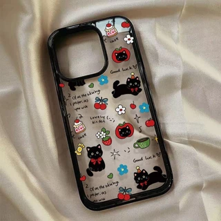 เคสโทรศัพท์ for iPhone 13 11 15 16 Pro Max Case iPhone 11 12 17 Pro Max 14 15 Pro Max 2 in 1 อะคริลิค Acrylic น่ารัก