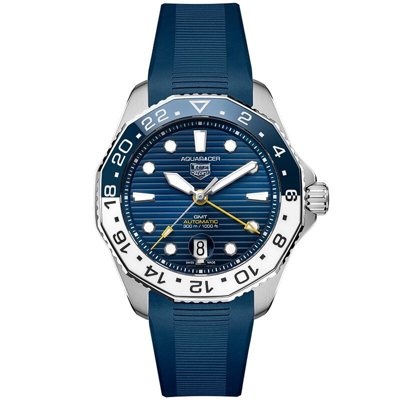 TAAAAGHuerTAAAG Racing Diving Series GMT Dual Time Diving Mechanical Watch นาฬิกาสีฟ้าอย่างเป็นทางกา