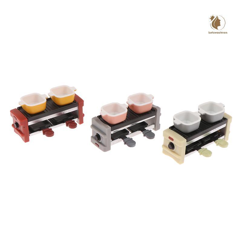 [PE] 1:12 Dollhouse Mini ตกแต่งจําลองเครื่องบาร์บีคิวชุดโต๊ะในครัวอุปกรณ์เสริม TH