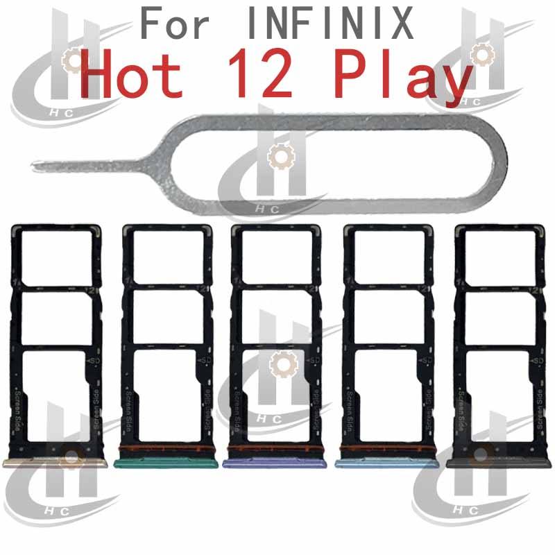 สําหรับ Infinix Hot 12 Play X6816 X6816C ถาดซิมการ์ดผู้ถือการ์ด Reader SD Slot อะแดปเตอร์อะไหล่