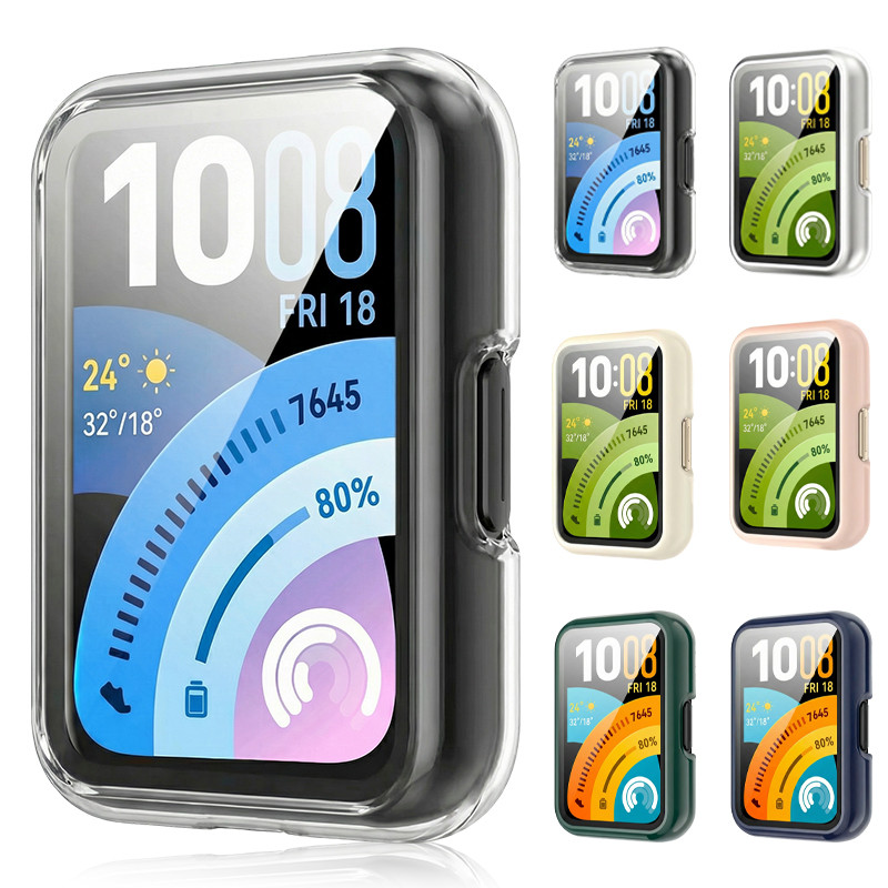 Anti Gores Hard กระจกนิรภัย PC / Soft TPU กรณีพร้อมฟิล์มสําหรับ Smartwatch Huawei Band 11/11 Pro รอบตัวฝาครอบป้องกันหน้าจอกันชนอุปกรณ์เสริมสําหรับ Huawei Band 11