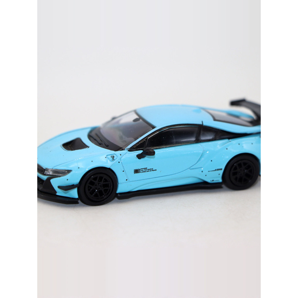 [โมเดลรถ] PARA64 1 64 รถโลหะผสม LBWK BMW i8 Super Sports Car Wide Body Modified Car Model Decorative