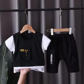 [Cotton Life] ชุดเด็กชาย OOTD เสื้อกางเกงขาสั้นเซต 0-4 ขวบ