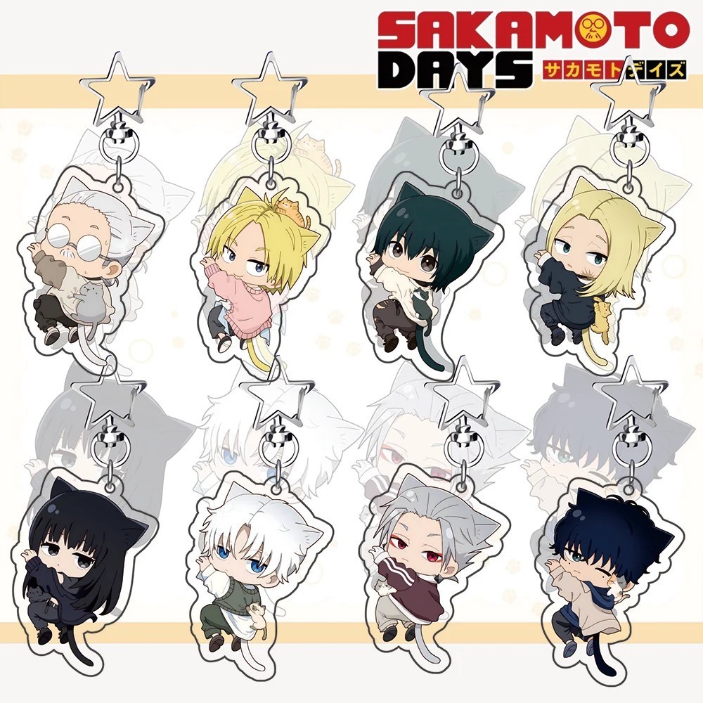 Sakamoto Days พวงกุญแจ Sticky Nyan รุ่นหูแมวน่ารักอะคริลิค Shin Lu Nagumo Osaragi กระเป๋าเป้สะพายหลั