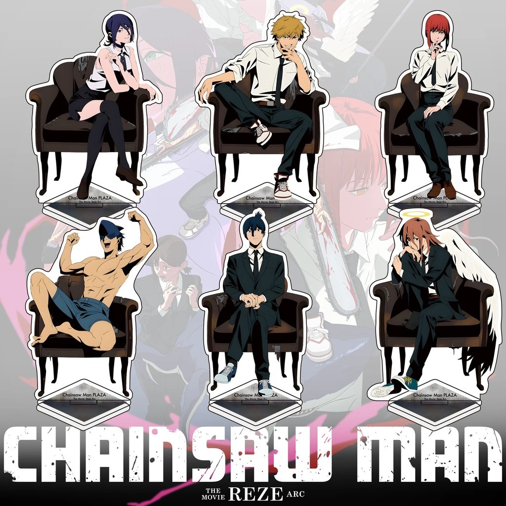 Standee Anime Chainsaw Man micha รุ่น Denji Makima Aki Power Reze โซฟารุ่น Plaza โต๊ะเรียนตกแต่งของขวัญสะสม