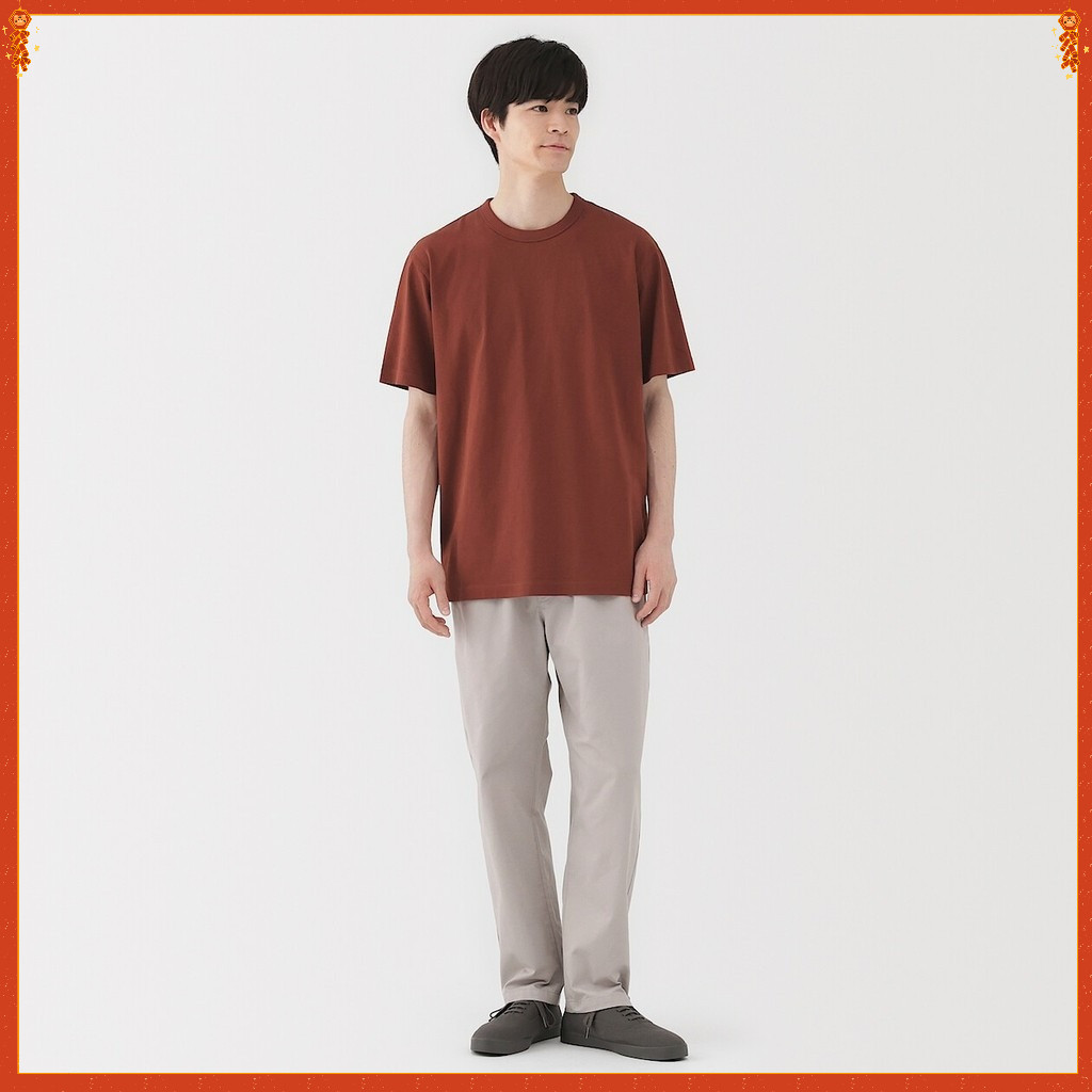 MUJI เสื้อยืดคอกลมผ้ามีน้ำหนักแขนสั้น ผู้ชาย – MUJI Washed Heavy Weight Short Sleeve T-Shirt ราคา ถูกที่สุด ดีลบีเคเค แกลเลอรีภาพที่ 3