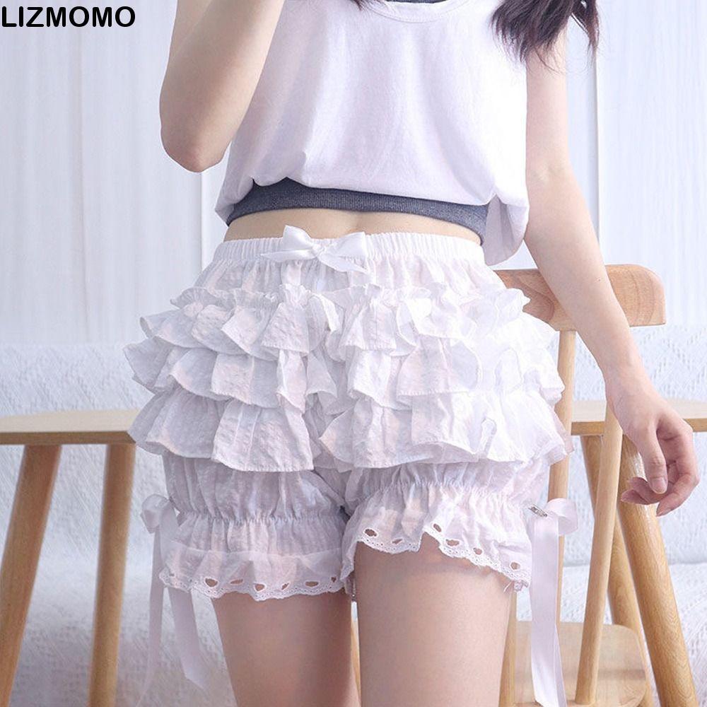 LIZMOMO Safety Short Pants, Pleated JK Bloomers, Fashion Cute Elastic Vintage Pumpkin Pants Women